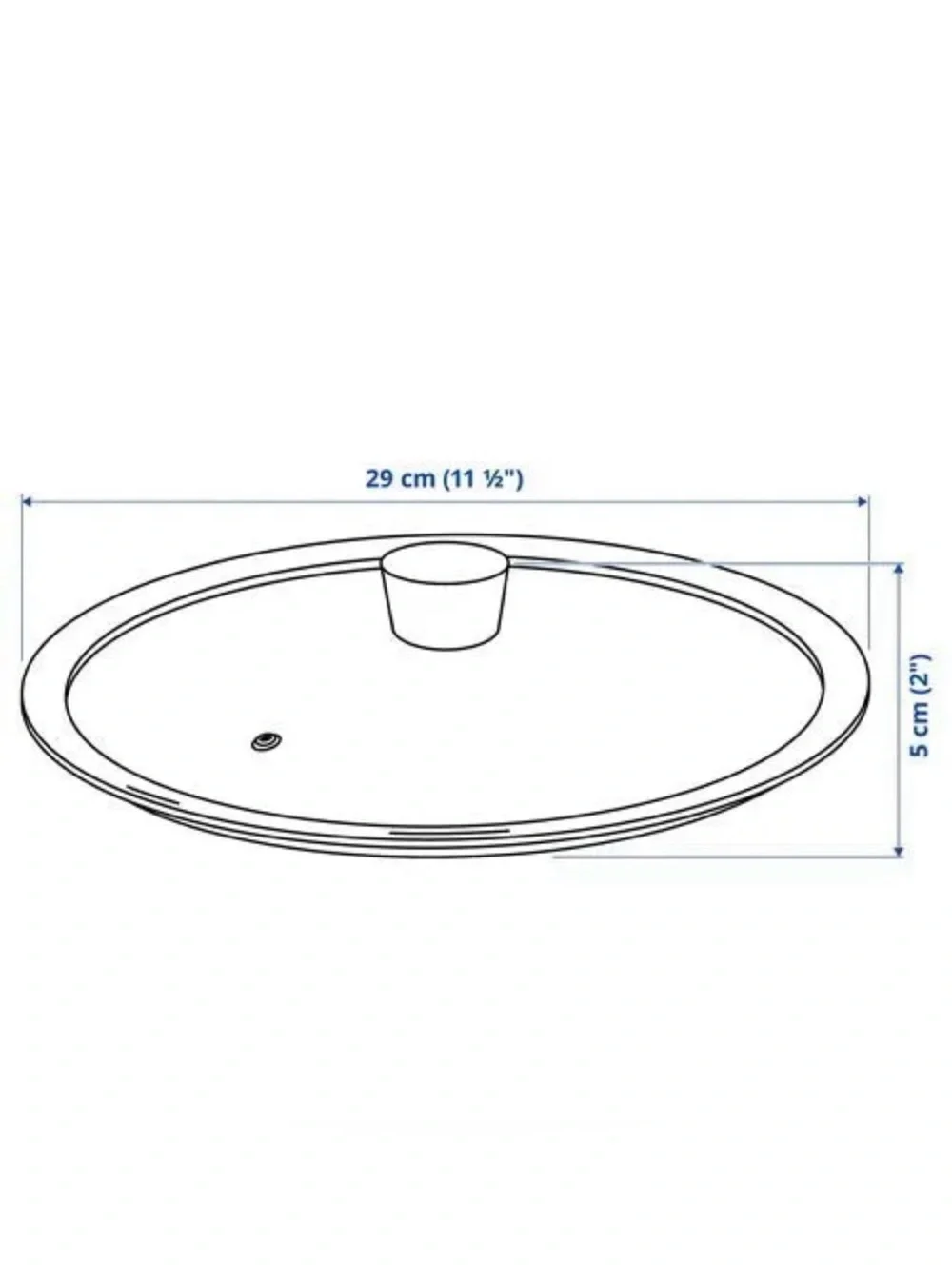 IKEA KLOCKREN Glass Lid Stainless Steel Rim w/ Knob 29cm 11 1/2 in